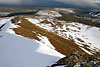 Toppkammen från stortoppen. Städjan (1131 m), Norra Dalarna. Maj 2005.